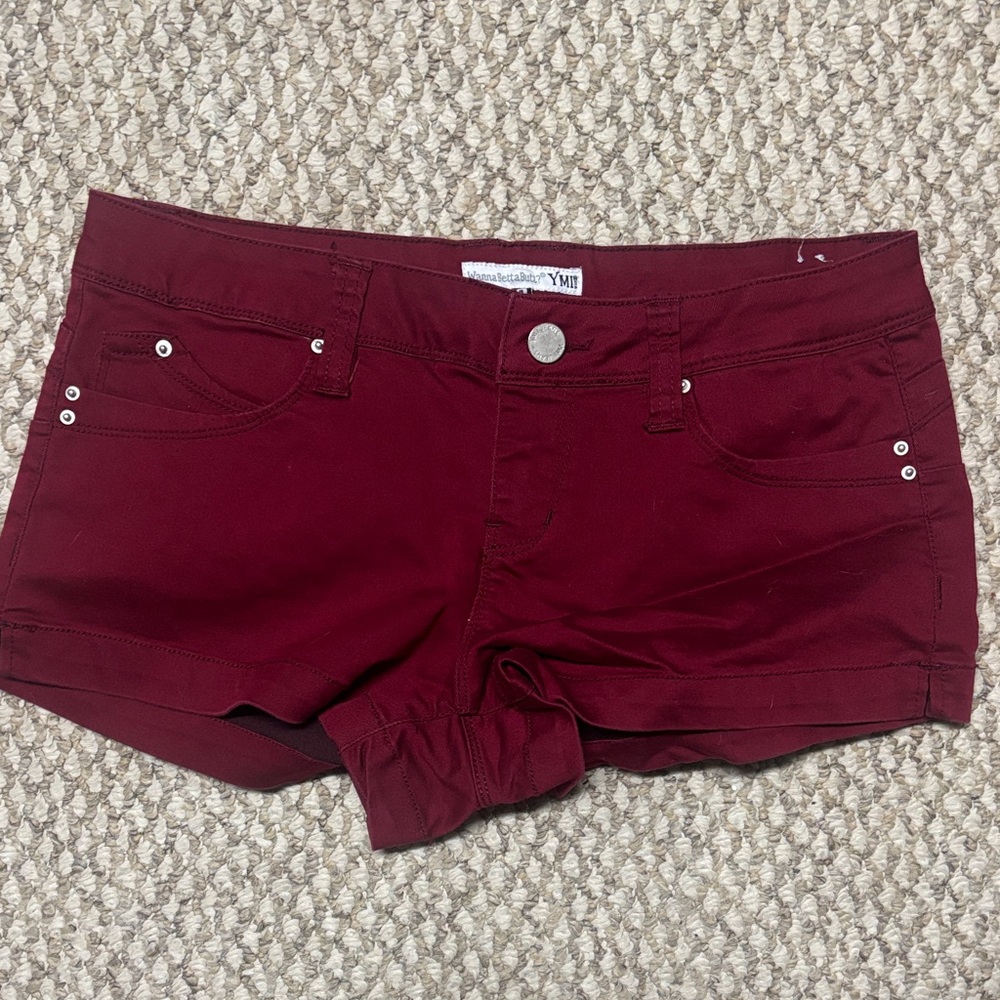 YMI Women's Burgundy Jean Shorts